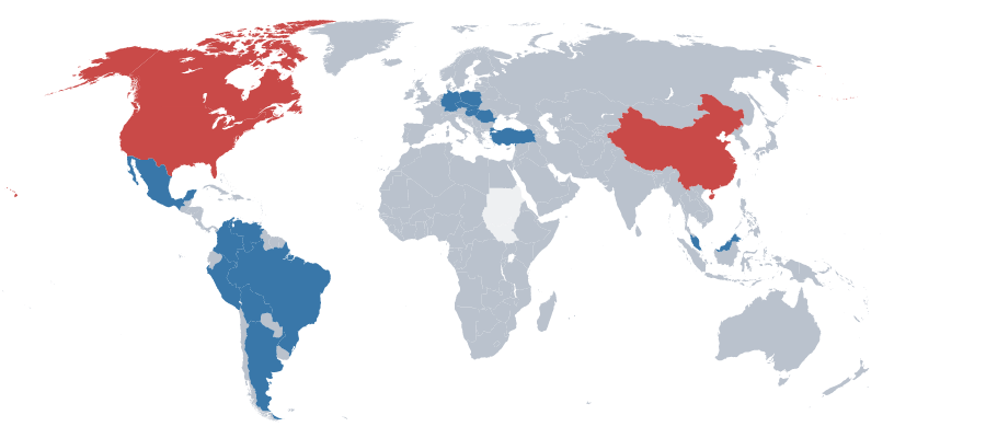 Karte - Weltweite Logistik